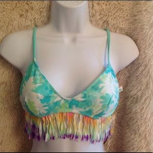 Hobie Palm Tree Print with fringe bikini top